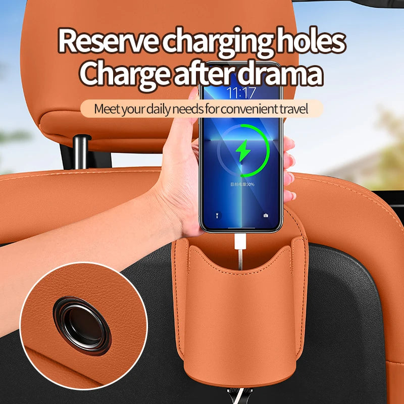 Car Seat Back Hook – Cup Holder, Phone & Bag Organizer