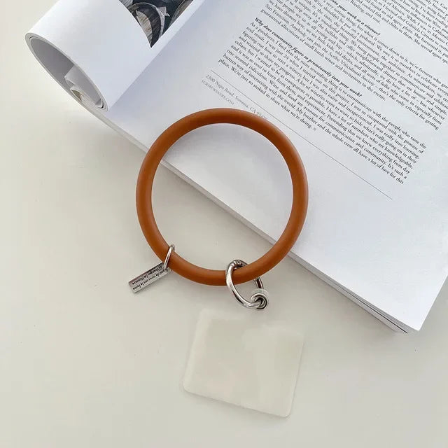 1/2pc Universal Hanging Ring fore Mobile Phone Soft Silicone Lanyard Strap Anti-Lost Bracelet for iPhone Xiaomi Samsung Keychain Oasis Select brown