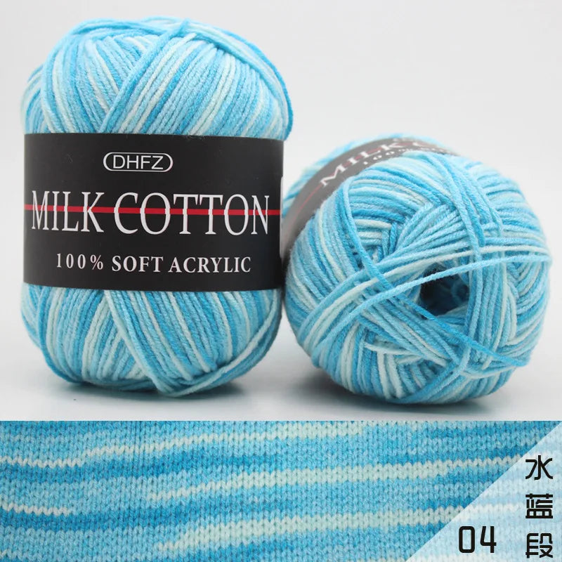 DIY Three Strands Graded Section Dyed Wool Medium Fine Cotton Thread