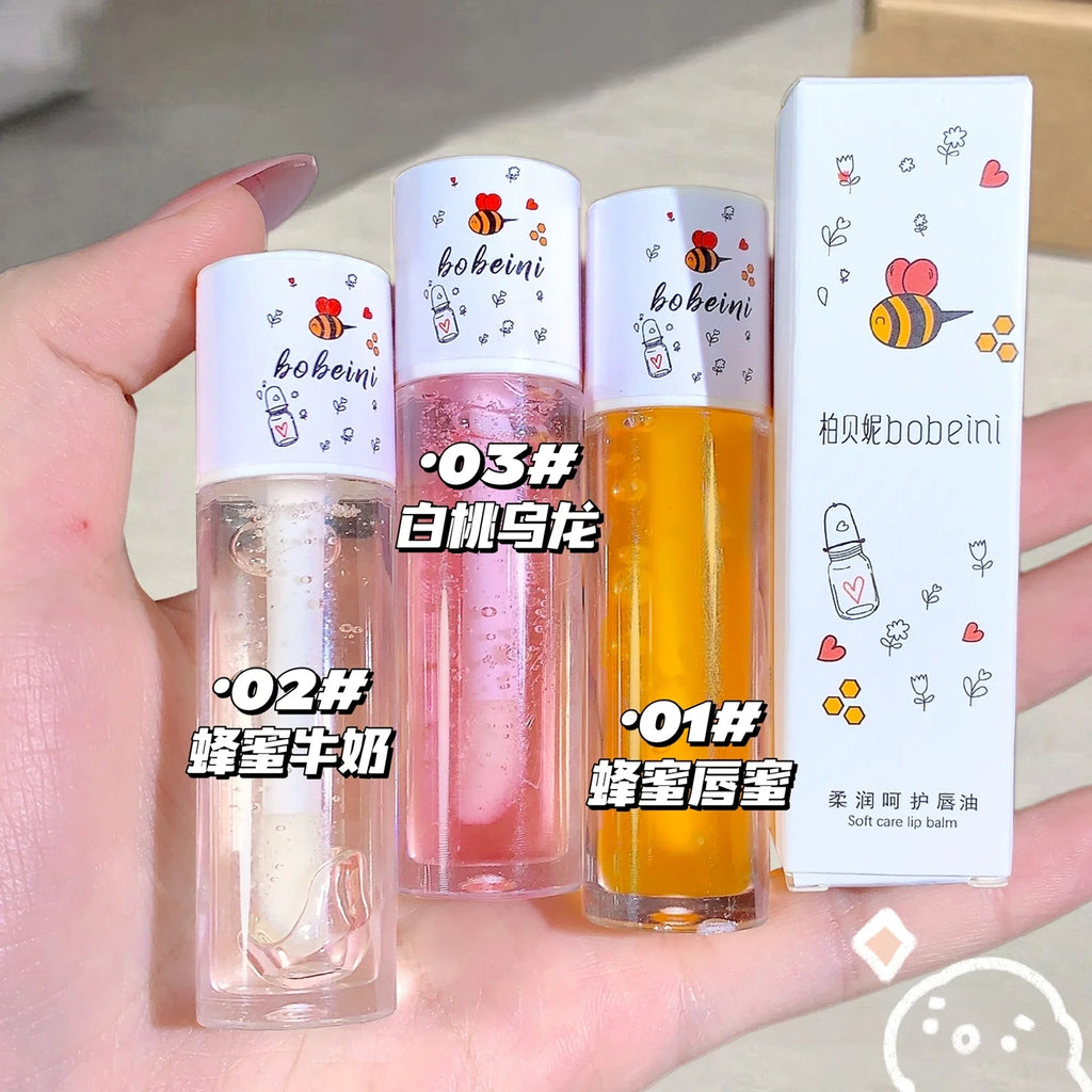 Peach Honey Lip Oil Plump Moisturizing Non-sticky-hydrating Gloss Long-lasting clear liquid lip Balm Oasis Select