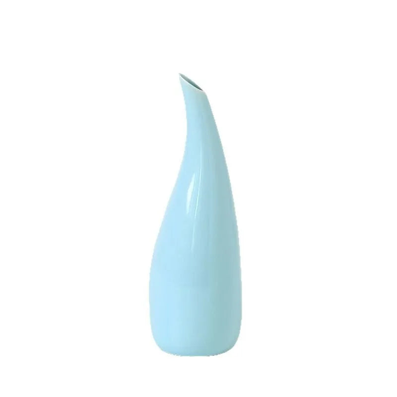 Ins-style Ceramic Long-neck Crescent-shaped Vase Small Ornament, Nordic-style Creative Simple Home Decoration Piece Oasis Select