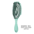 Curls Define Styling Brush Tangled Boar Bristle Hair Comb Anti Detangling Hair Styling Tool Hollow Out Wet Dry Dual Purpose Comb Oasis Select green