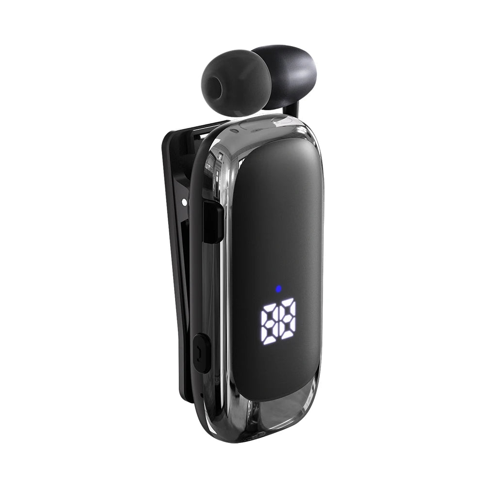 K88 Lavalier Business Bluetooth 5.4 Headphone Talk/Music Time 20 Hours,LED Digital Display,Noice Cancelling Wireless Earphones Oasis Select Silver