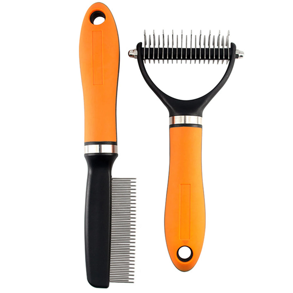 HOBBAGGO Pet Grooming Rake & Dematting Brush Set – Dogs & Cats