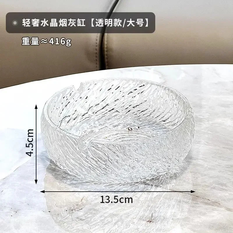 Glass ashtray Creative crystal home living room office Light luxury commercial hotel ashtray Oasis Select Transparent large