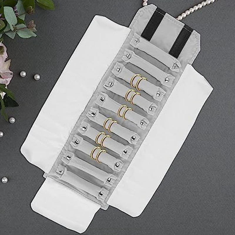 Ring Storage Roll Bag Portable Jewelry Case Large Capacity Jewelry Holder Necklaces Bracelets Case Oasis Select