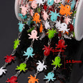 1m Stainless Steels Ocean Animal Oil Drip Chain Enamel Link for Women DIY Crafting Bracelet Jewelry Making Supplies Findings Oasis Select Steel Octopus