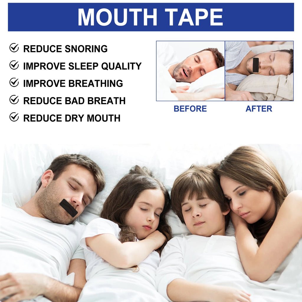 Anti Snoring Mouth Tape Breathing Correction Sleeping Keep Mouth Close Stop Snoring Aid Reduce Dry Mouth Promote Nose Breathing Oasis Select