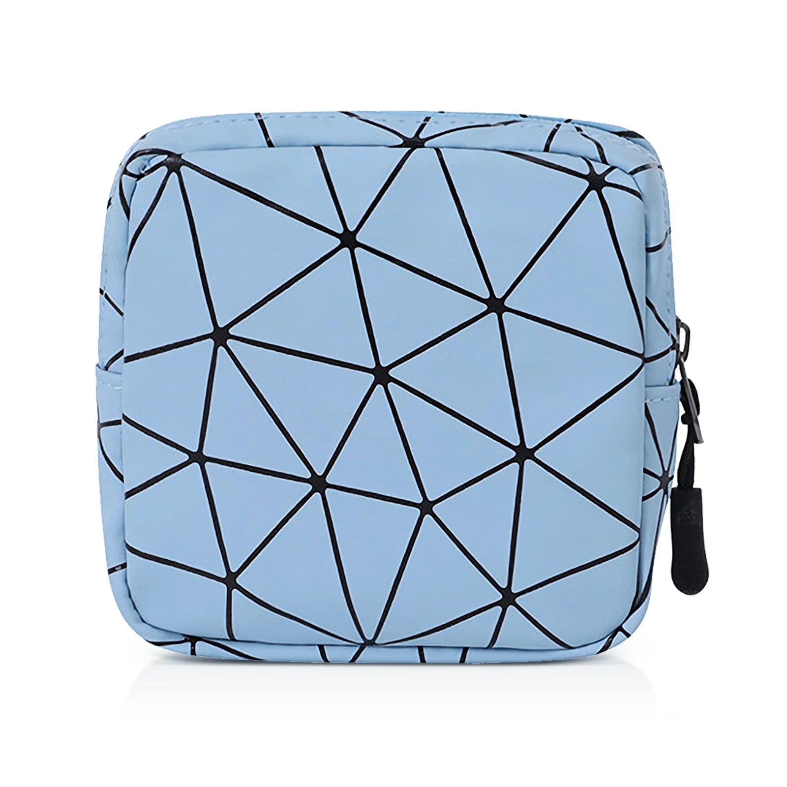 Women Period Pouch Sanitary Bag Makeup Mini Discreet Zipper Organizer Tampon Pad Purse Travel School Storage Essentials Oasis Select Blue