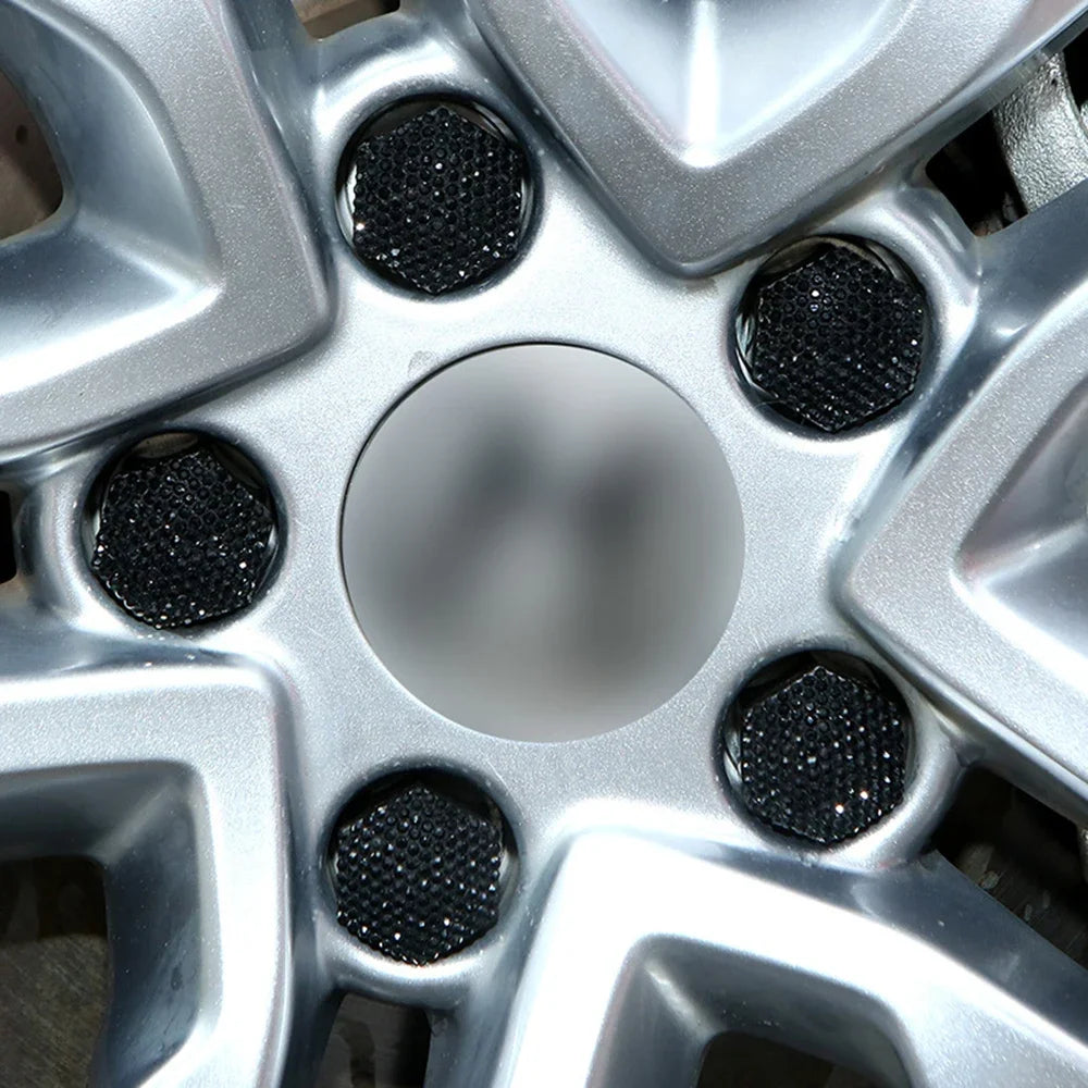 1Set Car Tire Screw Protection Cover Diamond-studded Hub Caps Anti-Rust Wheel Nut Rim Cover Wheel Nut Caps Gift for New Car Oasis Select