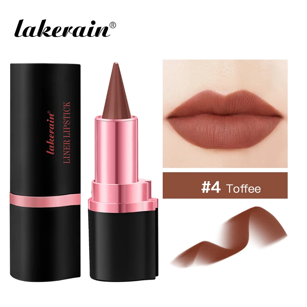2In1 Matte Liner Lipstick Pen Gradient Lip Liner Red Brown Lipsticks Pencil Lasting Waterproof Lip Stick Sexy Women Lip Cosmetic Oasis Select 04 toffee