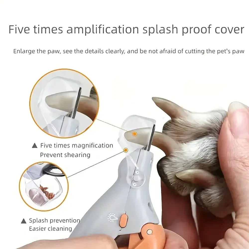LED Light Dual-Sided Pet Nail Clippers for Cats And Dogs 5x Magnification Easy Nail Trimming Tool for Your Furry Friends Oasis Select