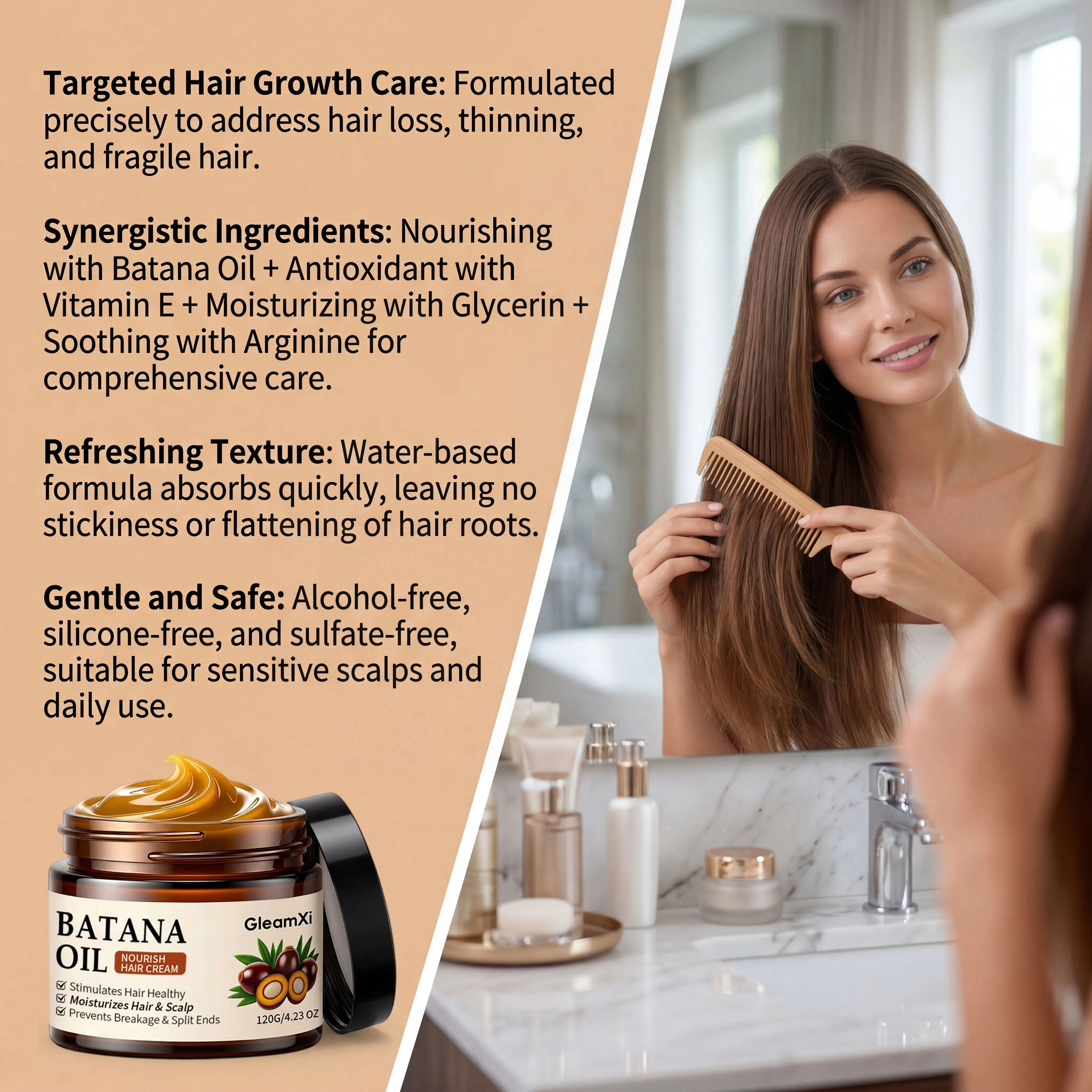 Gleamxi Batana Oil Hair Conditioner – Repair & Hair Growth Hair Conditioner Oasis Select