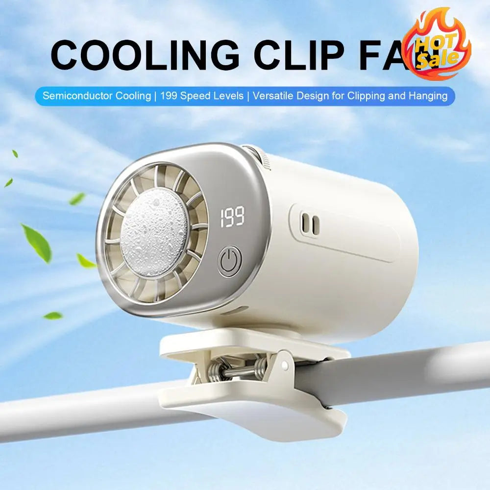 USB Rechargeable Cooling Fan with LED Display Personal Cooling Fans 199 Speeds Adjustable 2000mAh Battery for Auto Vehicle Oasis Select