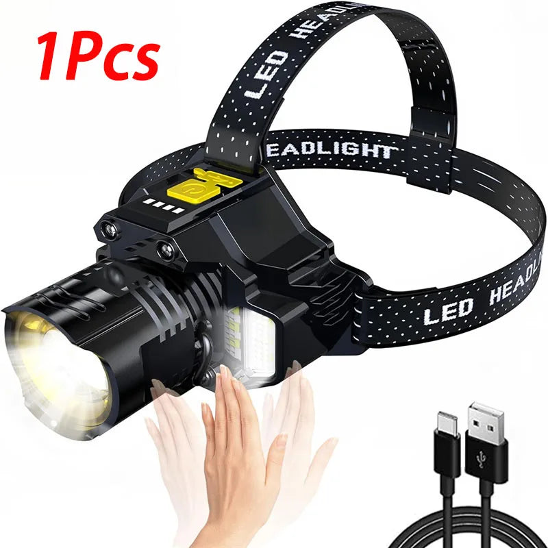 Mikenoon COB LED Headlamp | Motion Sensor & Rechargeable