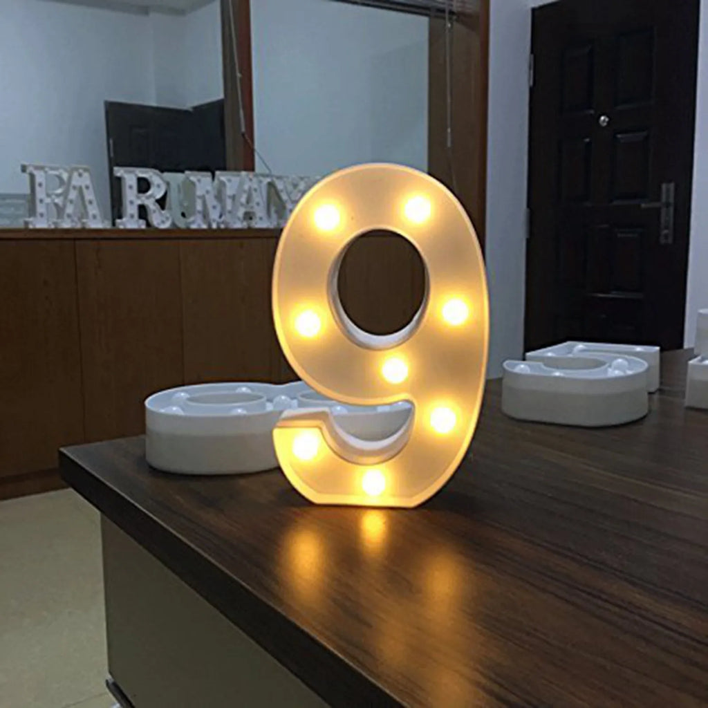 Light Up Letter Led Alphabet Number Plastic Battery Operated Party Sign Wedding Festival Stand Decoration No Batteries Included Oasis Select J