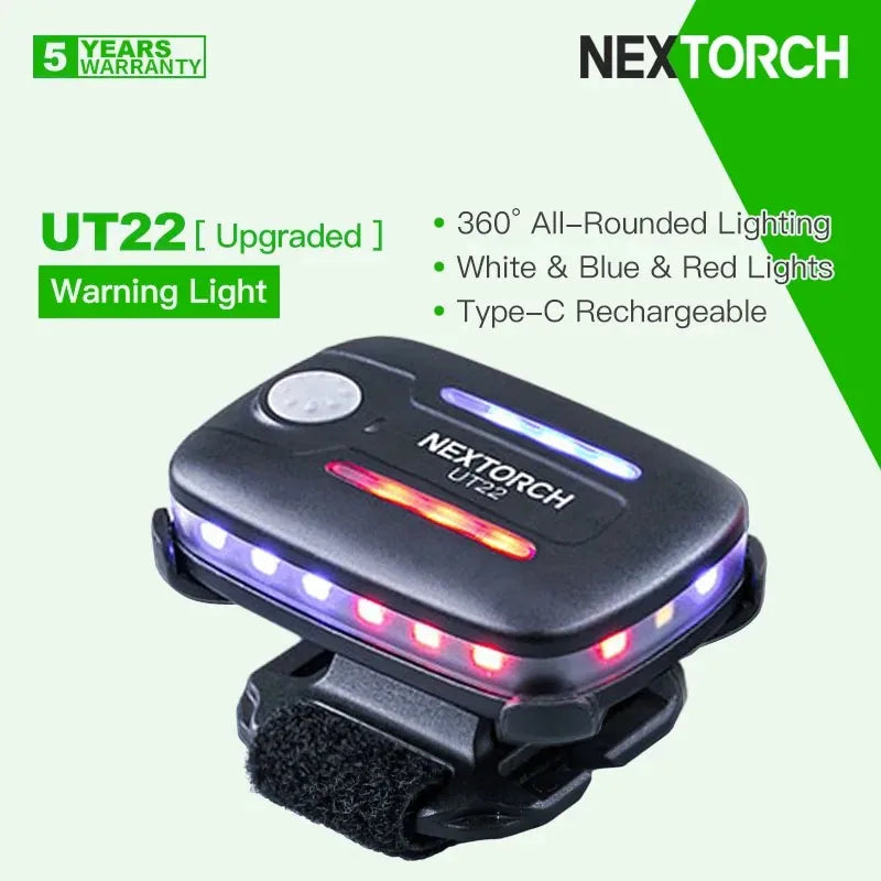 SHINEKNOT UT22 Red Blue LED Shoulder Warning Light | 360° Flash
