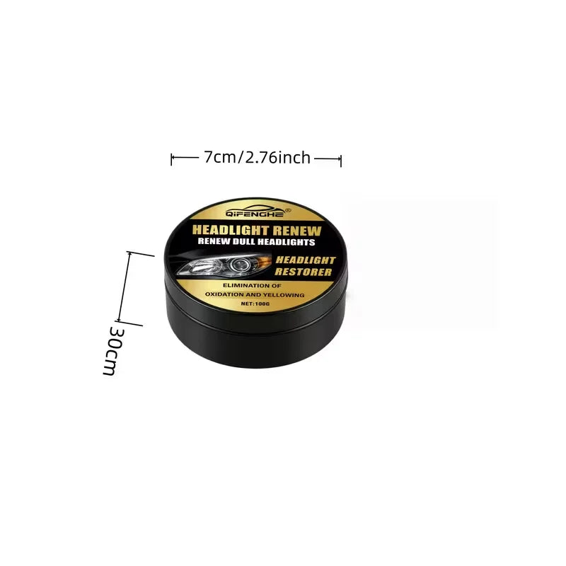 Headlight Restorer Polish Eliminate Oxidation Yellowing Remove Scratches Headlight Lens Renew Cleaner with Sponge Pad UV Protect Oasis Select