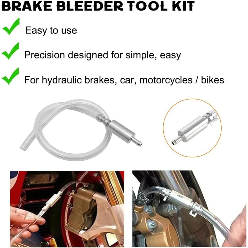 Auto Bleeding Replacement Tool Kit Car Hydraulic Clutch Brake Bleeder Hose One-Way Valve Tube Essential Car Maintenance Part Oasis Select
