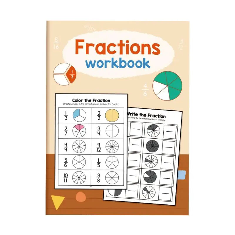 Basic Fraction Learn and Practice Training Workbook Fraction Fact Teacher Teaching Aids Primary School Math Cognitive Test Book Oasis Select 24 Pages
