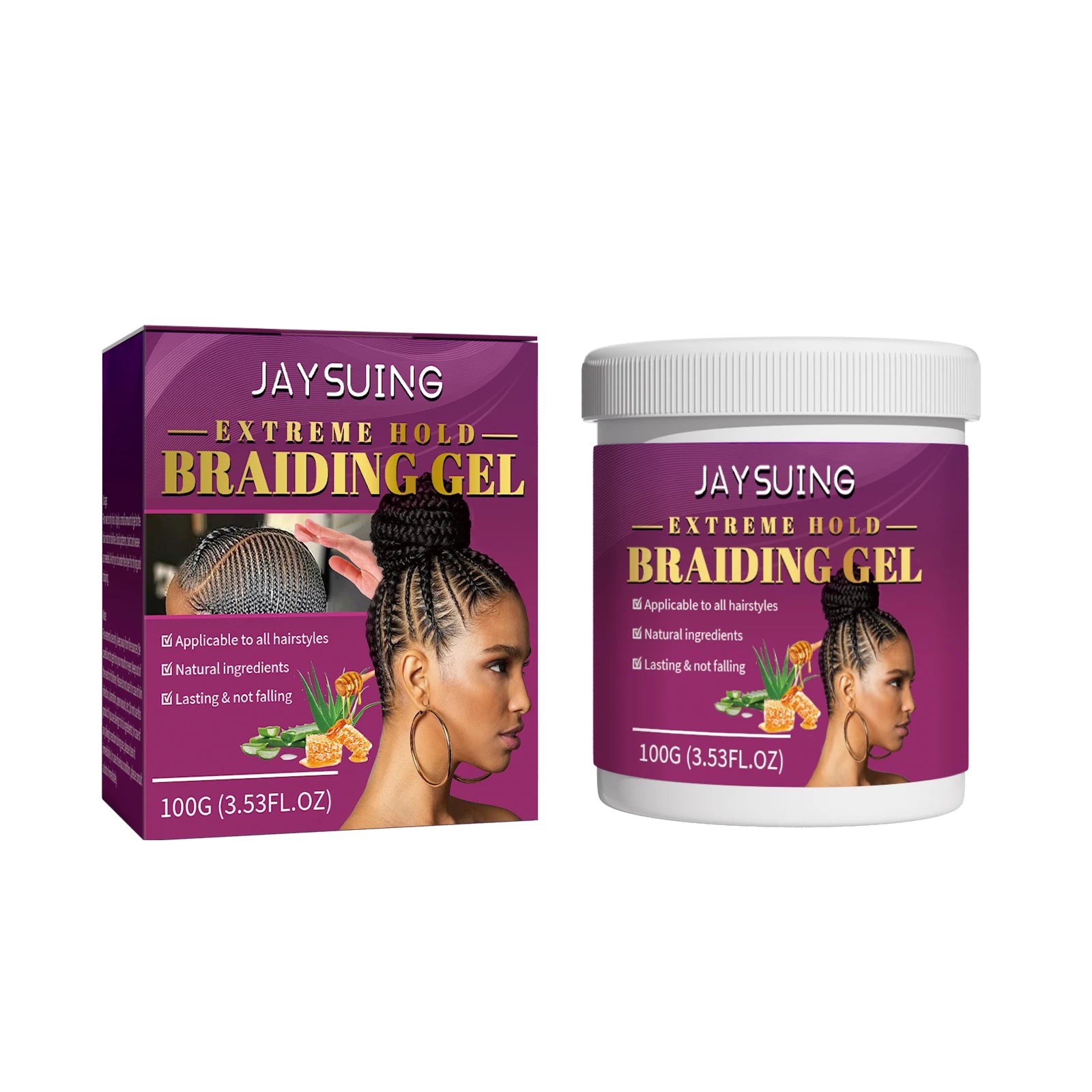 Jaysuing Extreme Hold Braiding Gel – Edge Control & Anti-Frizz Hair Styling Gel Oasis Select