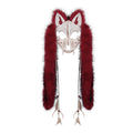 fursuit Halloween Carnival Animal Mask Viking Fox Werewolf Mask cosplay costumes accessions jirai kei Halloween cosplay Oasis Select Wine red