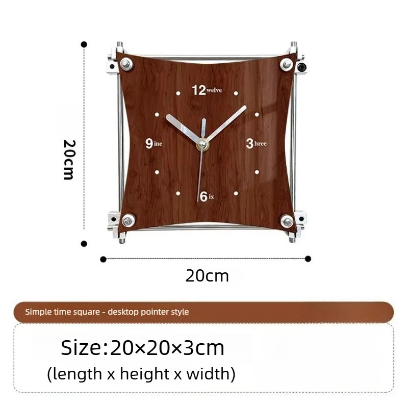 Vintage Optical Axis Clock Mid-Century Modern Desktop Ornament Viral Creative Gift Luxury Living Room Table Clock Oasis Select A