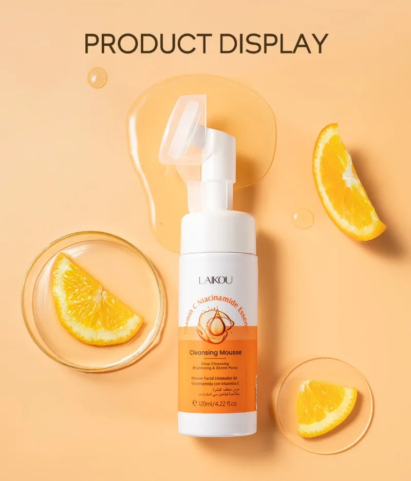120ml Vitamin C Cleansing Mousse Facial Care Cleansing Pore Brightening Skin Tone Shrinking Pore Facial cleanser Skin care Oasis Select