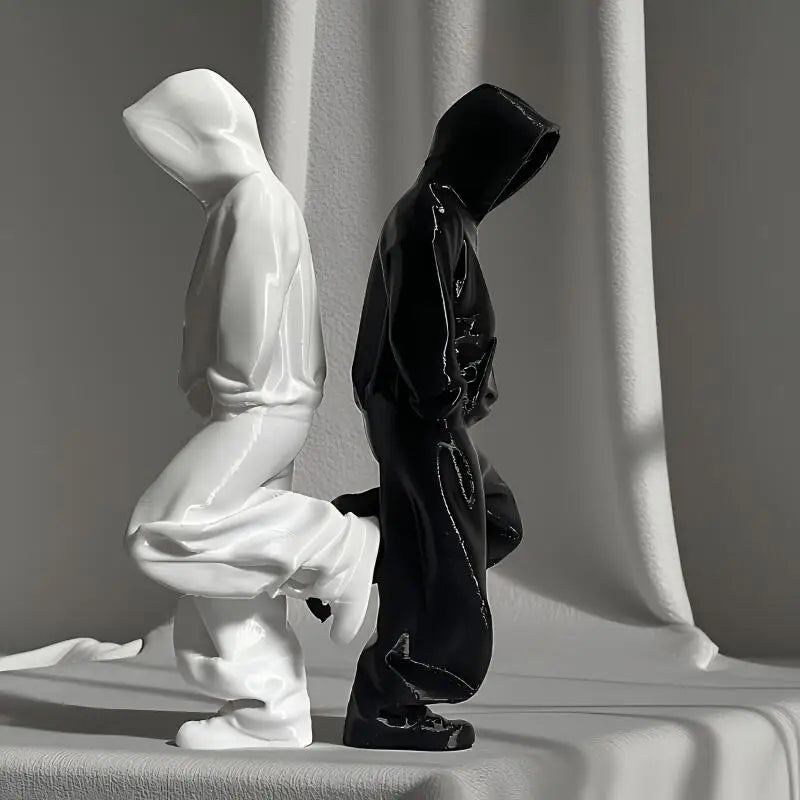Modern Hooded Figure Sculpture Abstract Art Statue Minimalist Statue Home Living Room Collectible Ornament Desk Decoration Oasis Select