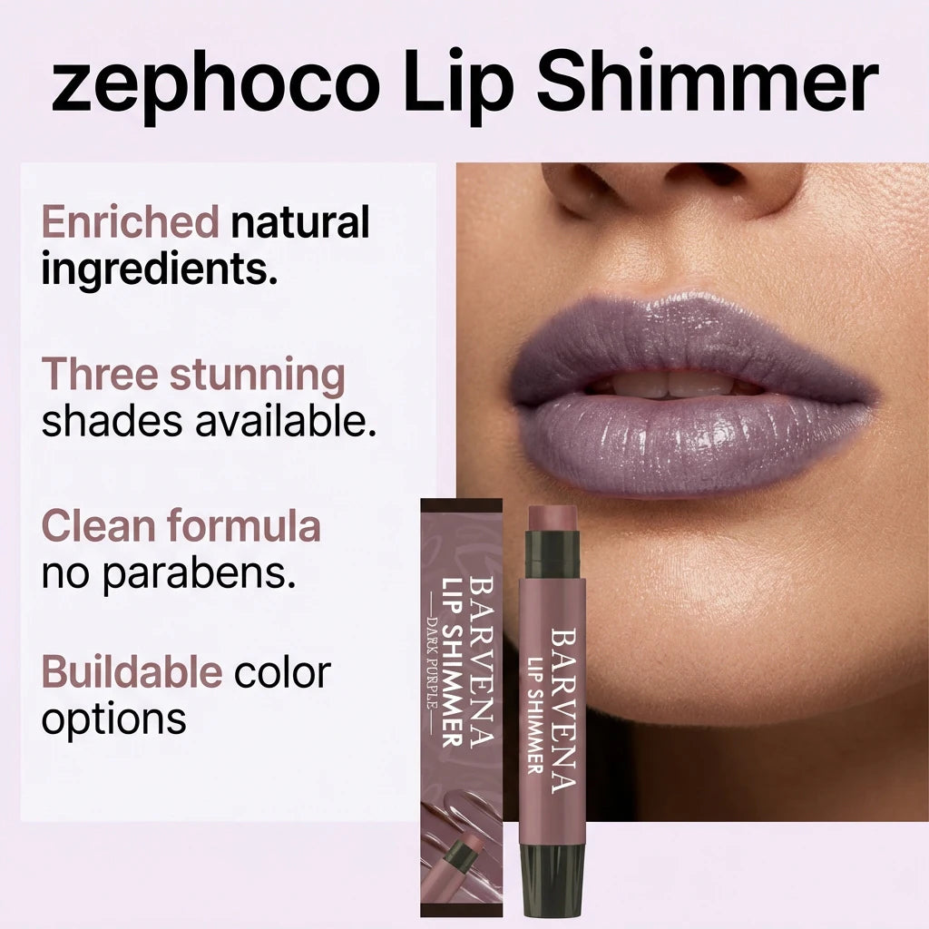 Lip Shimmer Dark Purple Tinted Lip Balm Stick Long Lasting Hydration with Natural Glowy Finish Moisturizing & Nourishing Makeup Oasis Select