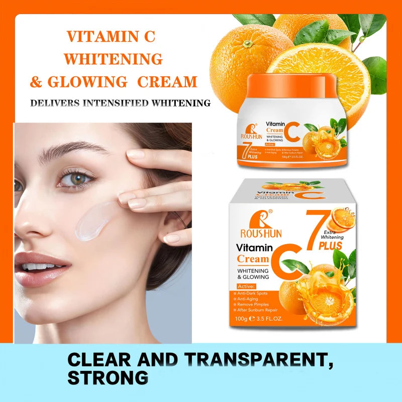 ROUSHUN Vitamin C Facial Moisturizer Cream – Unisex Daily