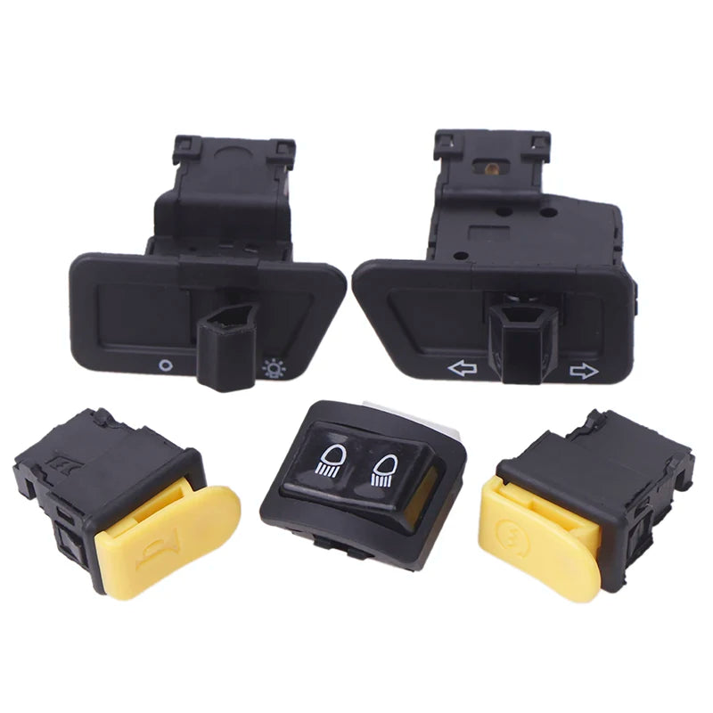 5Pcs/Set Motorcycle Button Switch Head Light Horn Dimmer Turn Singal Starter High Low Beam Electric Start Button For Moto Oasis Select