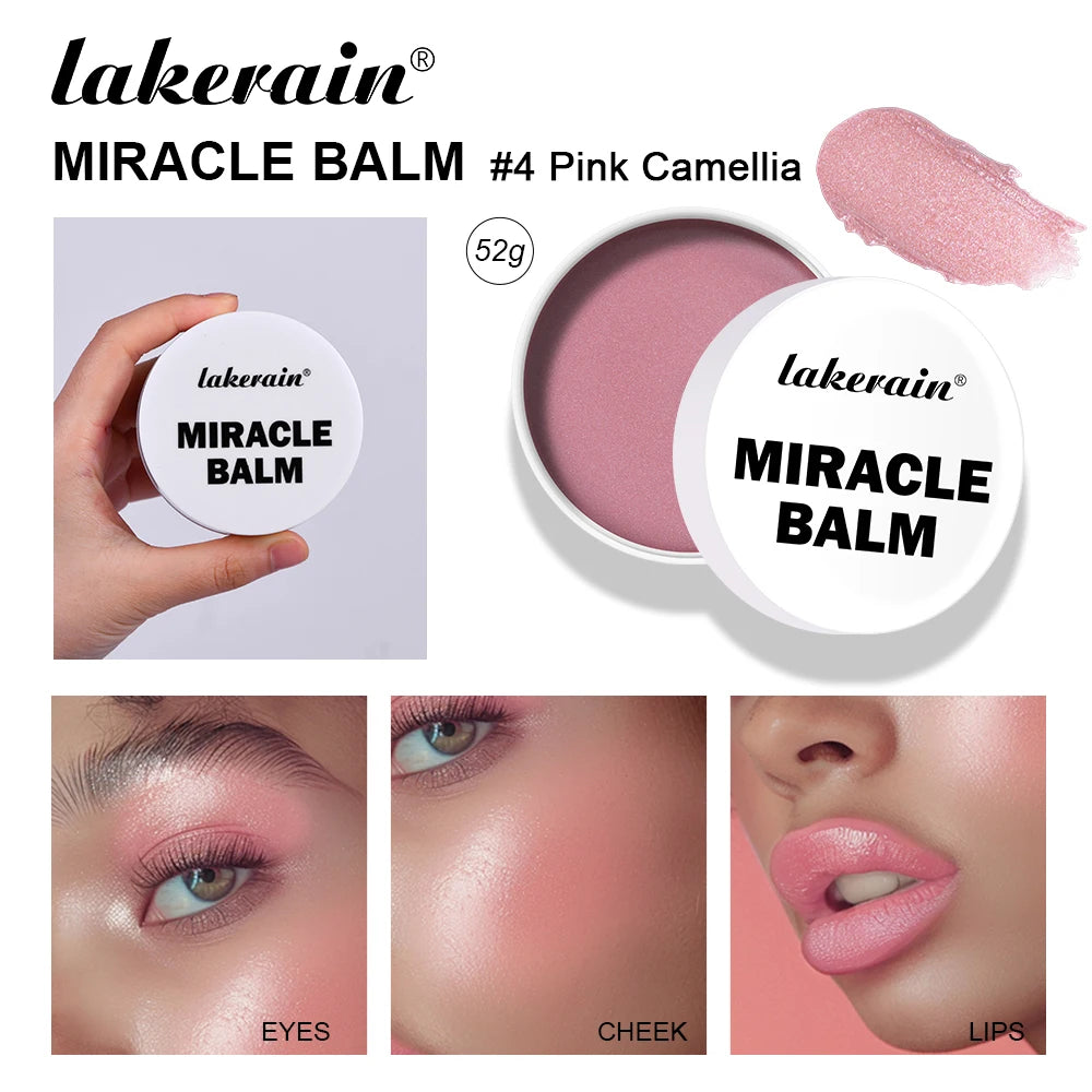 3 In 1 Solid Pearl Blush Cream Monochrome Woman Blush Paste Cheek Ulti-purpose For Eyes Lips Makeup Blush Stick Korean Cosmetics Oasis Select 04 Pink Camellia