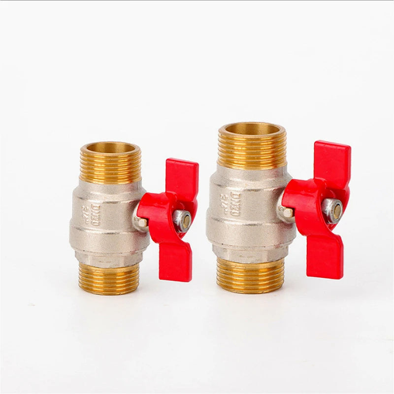 Brass Globe Valve with Butterfly Handle Two-piece 1/4 "3/8" 1/2 "3/4" External Thread, Suitable for Gas, Water, Oil, and Air Oasis Select
