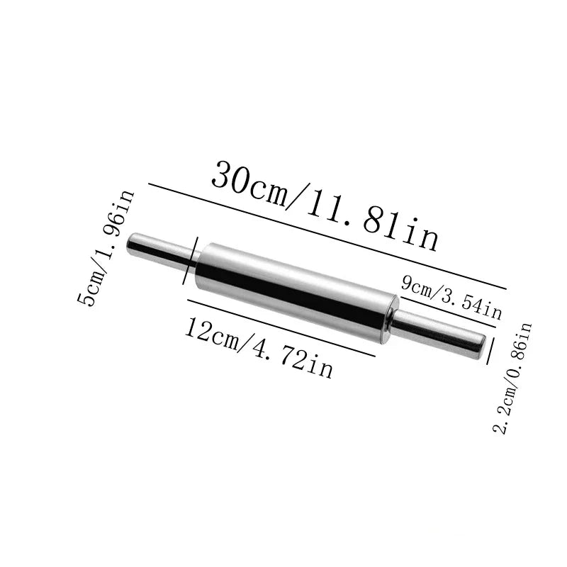 Stainless Steel Rolling Pin – Non-Stick Baking Dough Roller Rolling Pin Oasis Select Trumpet 30cm