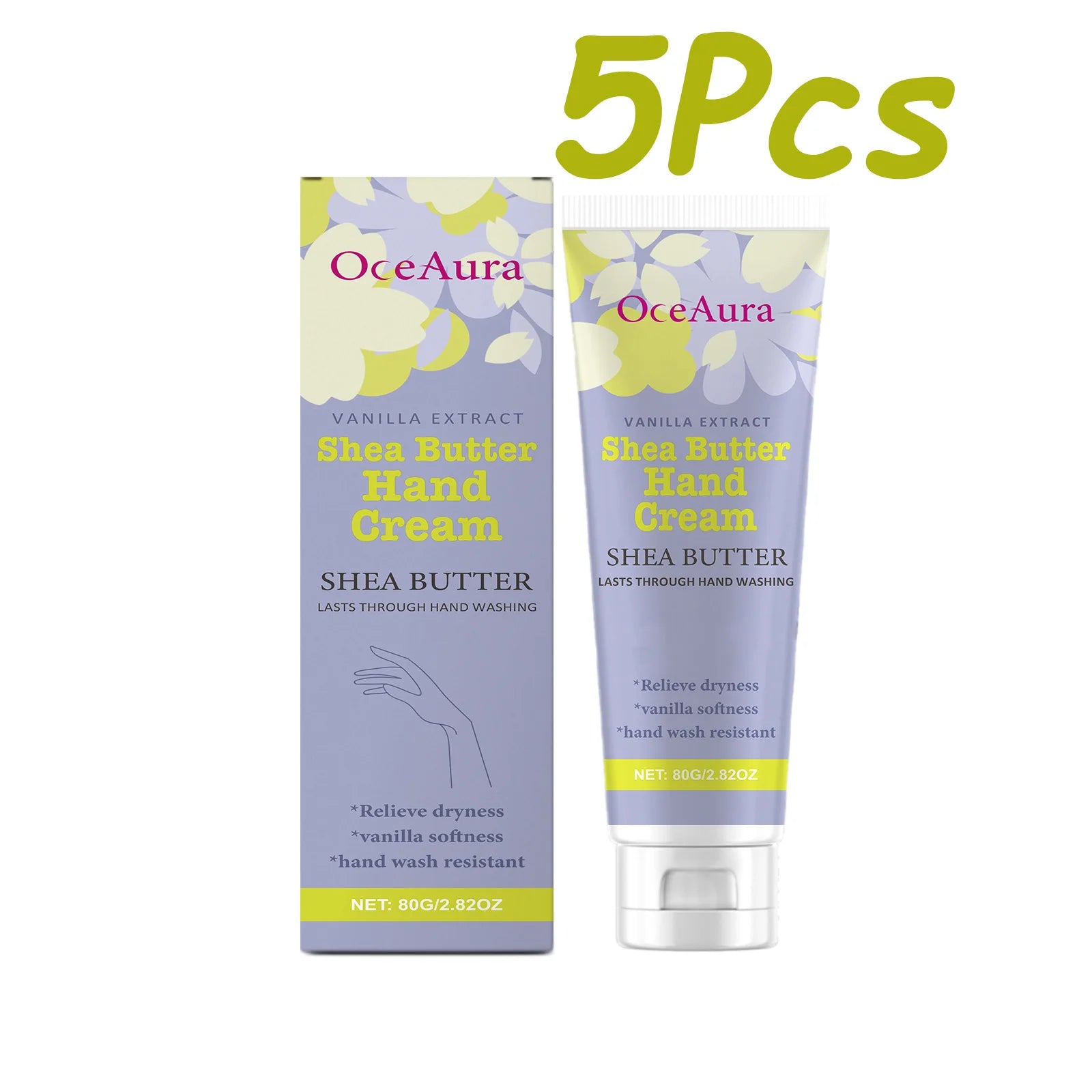 Shea Butter Hand Cream Nourishing Care Deep Hydration Anti Cracking Fast Absorbing Non-Greasy Winter Moisturizing Hand Cream Oasis Select 5Pcs