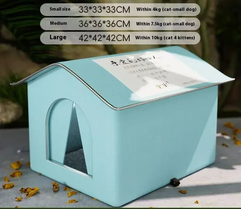 Waterproof Outdoor Stray Cat House Feral Cat House Foldable Tent Portable Breathable Pets Tent Anti-Moisture Outsid Pet Supplies Oasis Select blue M
