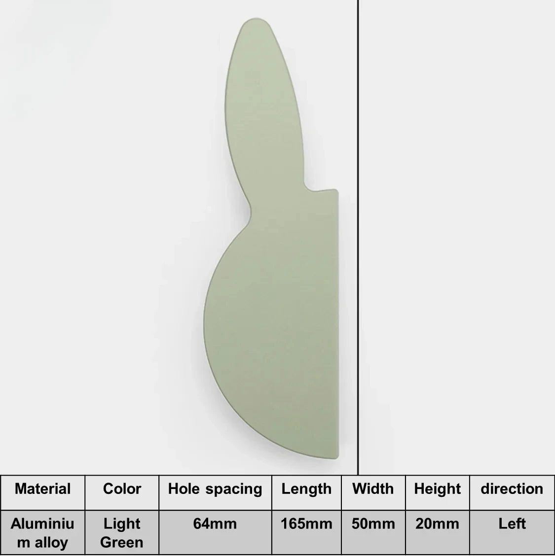 Love Rabbit Cartoon Children's Room Handle Color Matching Cabinet Door Handle Kitchen Cabinet Shoe Cabinet Wardrobe Door Handle Oasis Select Light Green Left165