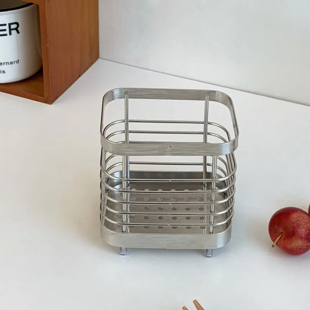 Stainless Steel Utensil Holder & Cutlery Organizer Rack