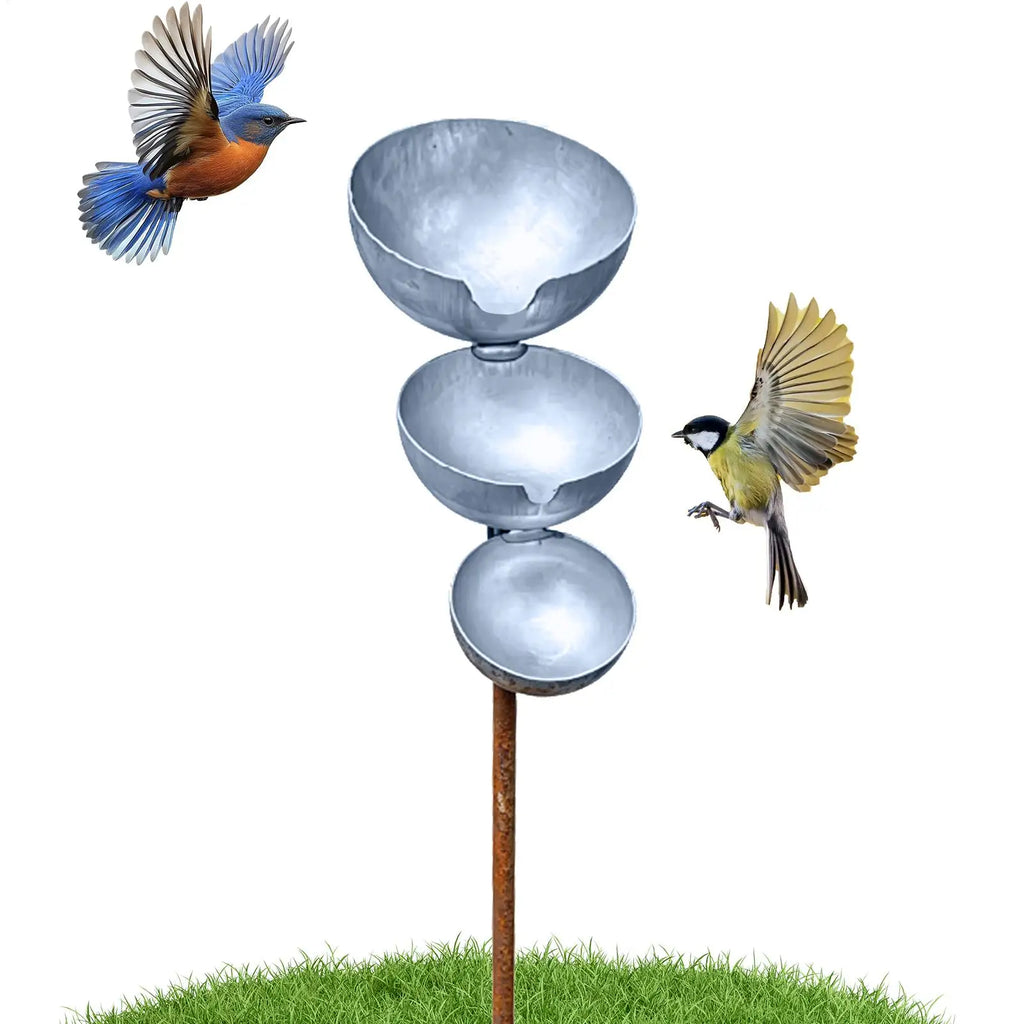 Garden Birdbath Sturdy Iron Outdoor Bird Bath for Outside Vintage Standing Birdbath Bowl for Outdoor Garden Patio Yard Stakes Oasis Select