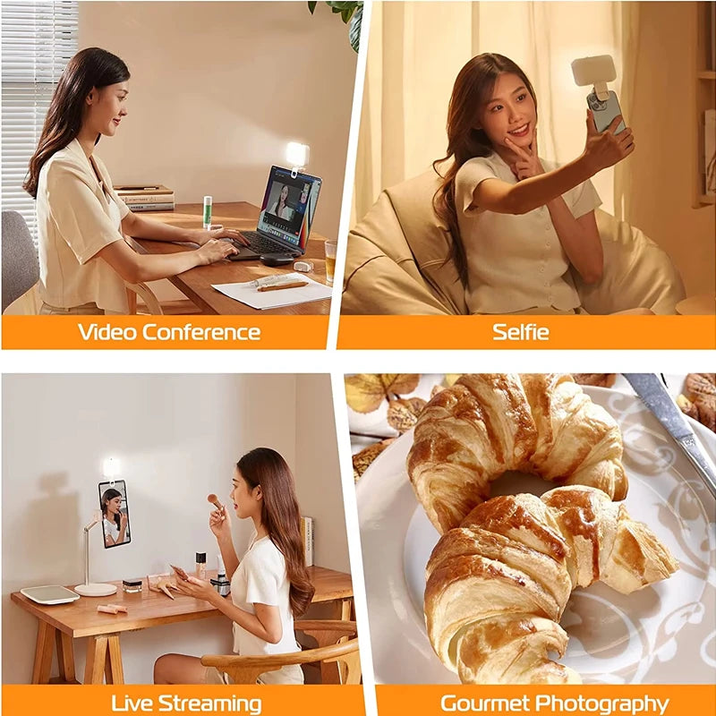 Mini Portable Fill Light LED Video Light Photography Lighting Cell Phone Selfie Livestreaming Fill Lamp Cold and Warm Vlog Lamp Oasis Select