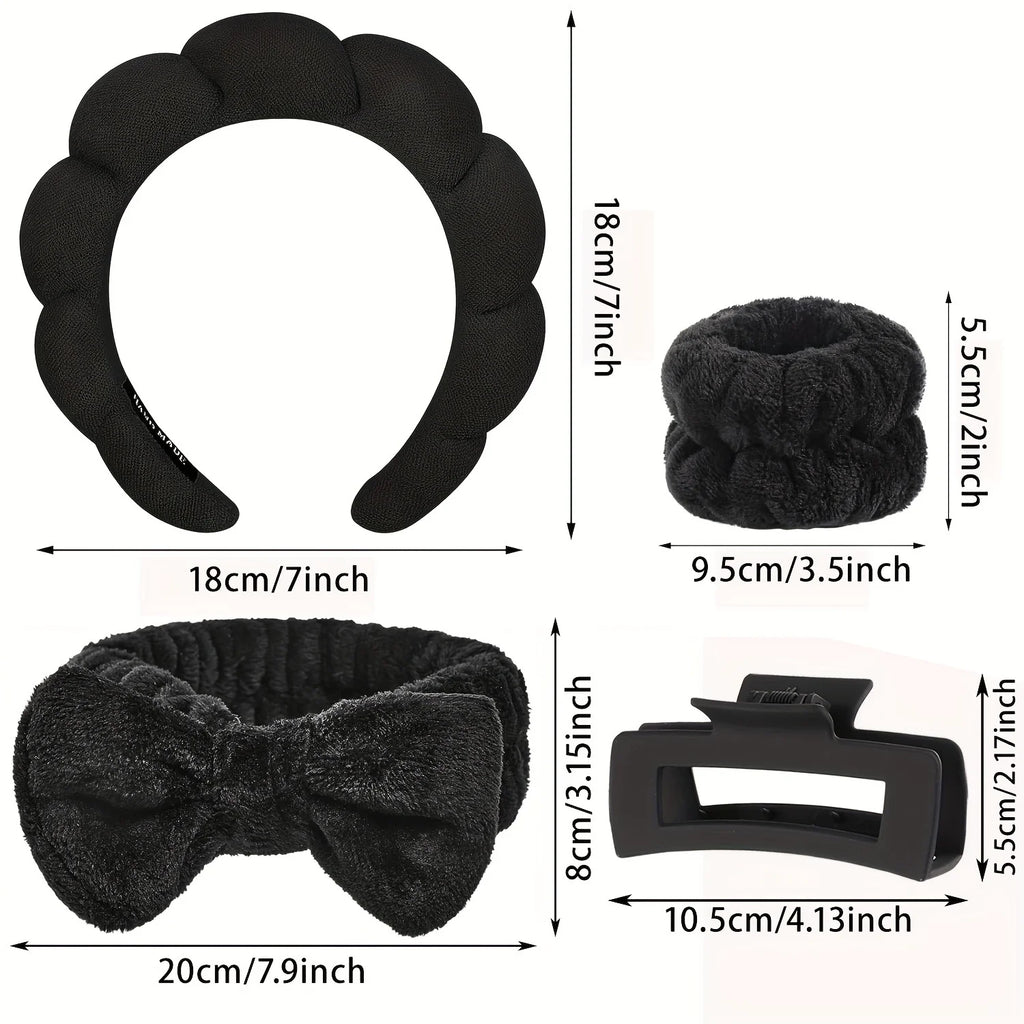 5PCS Spa Headbands and Bracelets, Including Hairpins, Face Wash and Skincare Headbands, Waterproof Makeup Headbands Oasis Select