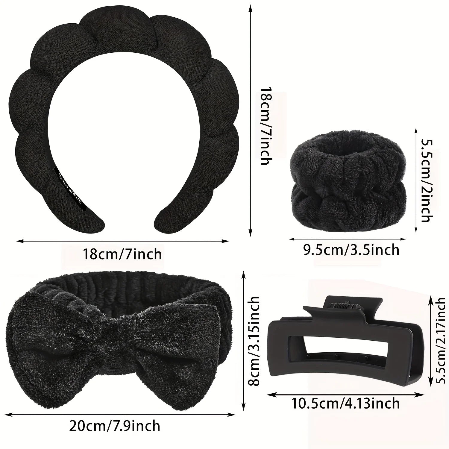 5PCS Spa Headbands and Bracelets, Including Hairpins, Face Wash and Skincare Headbands, Waterproof Makeup Headbands Oasis Select