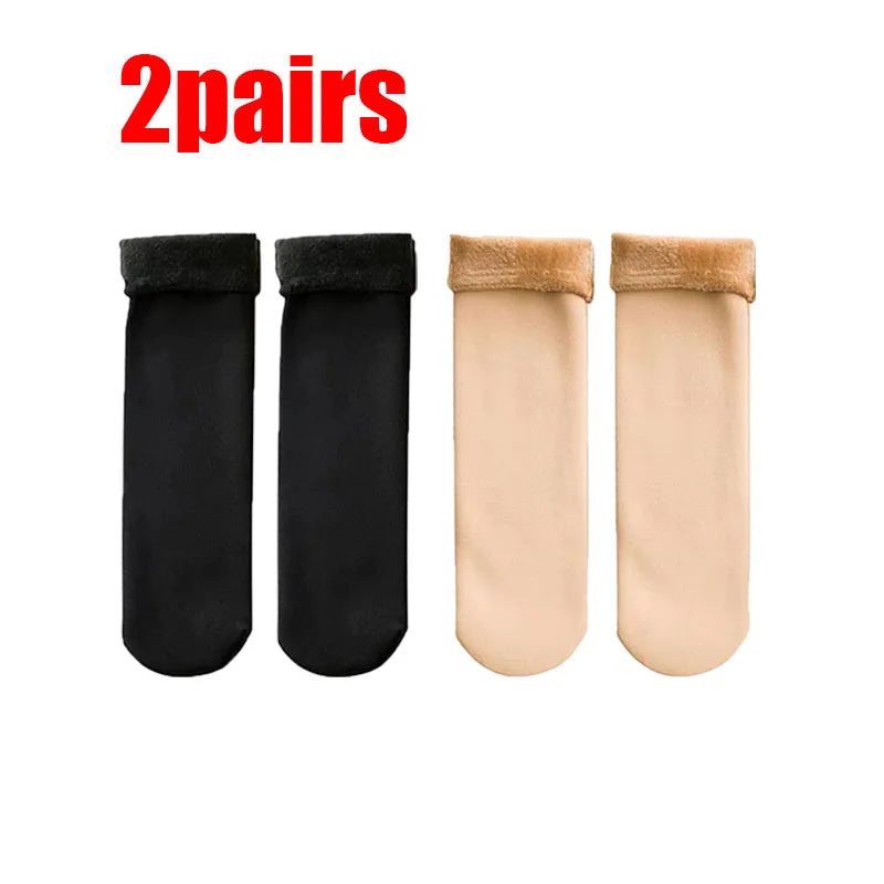 1/2/3/4pairs Winter Warm Women Socks Soft Thicken Thermal Plush Socks Velvet Wool Snow Boots Floor Socks Home Sleeping Sock Oasis Select Mix 2Pairs One Size