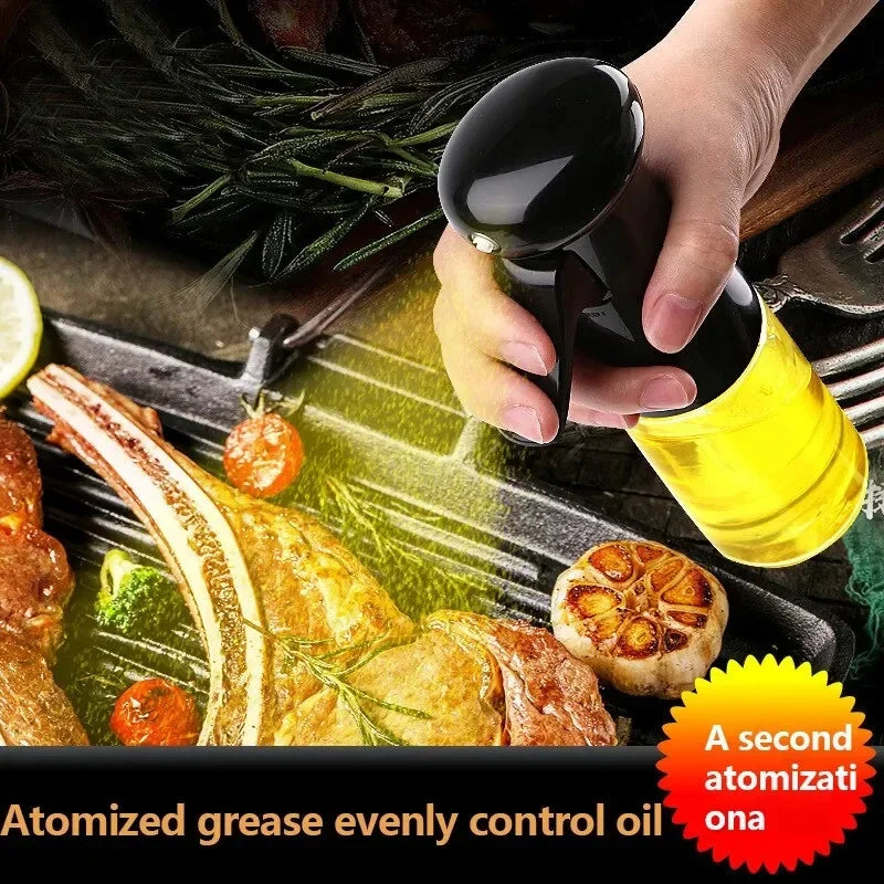 1PCS Black Transparent Kitchen Oil Bottle Cooking Oil Spray Olive Oil Bottle Fitness Barbecue Spray Oil Dispenser Household Oasis Select