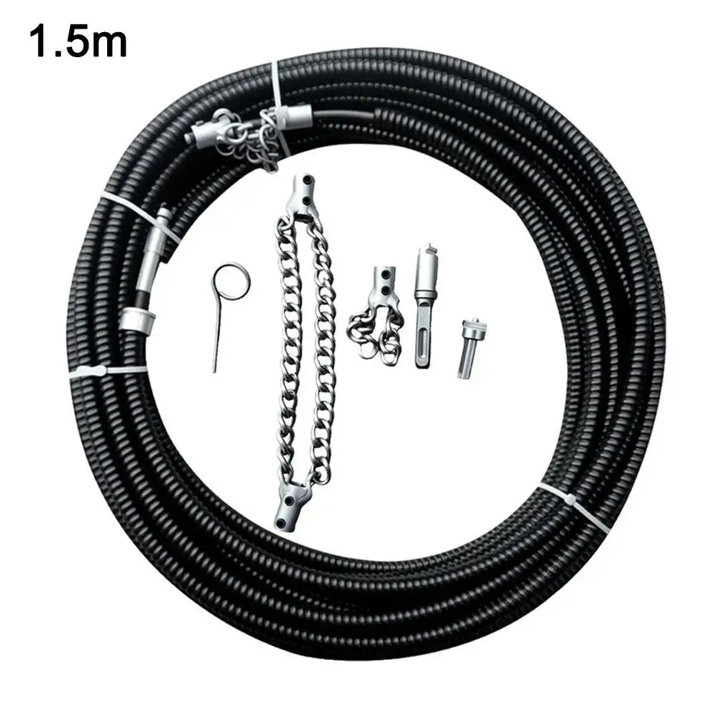 Electrical Drain Cleaner Dredging Sewer Special Tool Tool Solid Chain Dredging Spring Oil Stain Blocking Pipeline Dredging Tool Oasis Select A