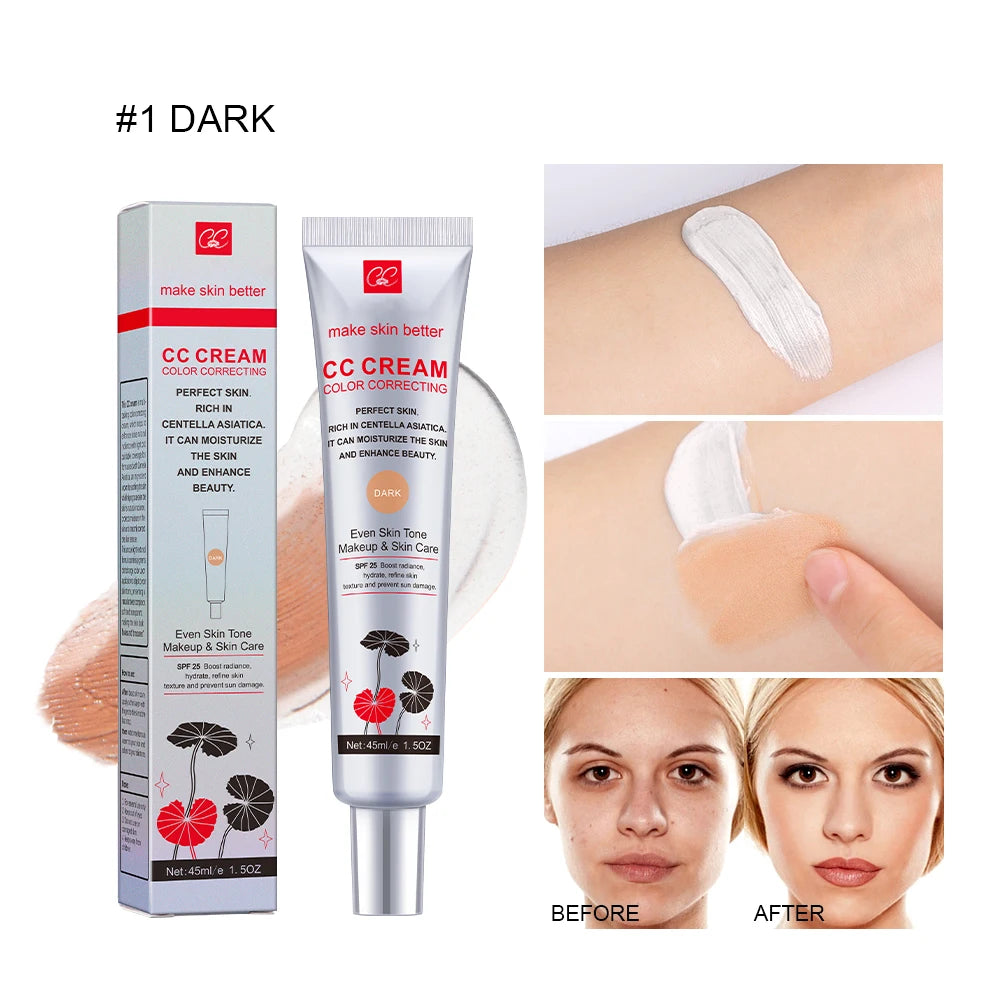 Moisturizing Correcting CC Cream Waterproof Anti-sweat Makeup Before Concealer Lasting Women Makeup Protect Skin erborian Make Oasis Select 1dark