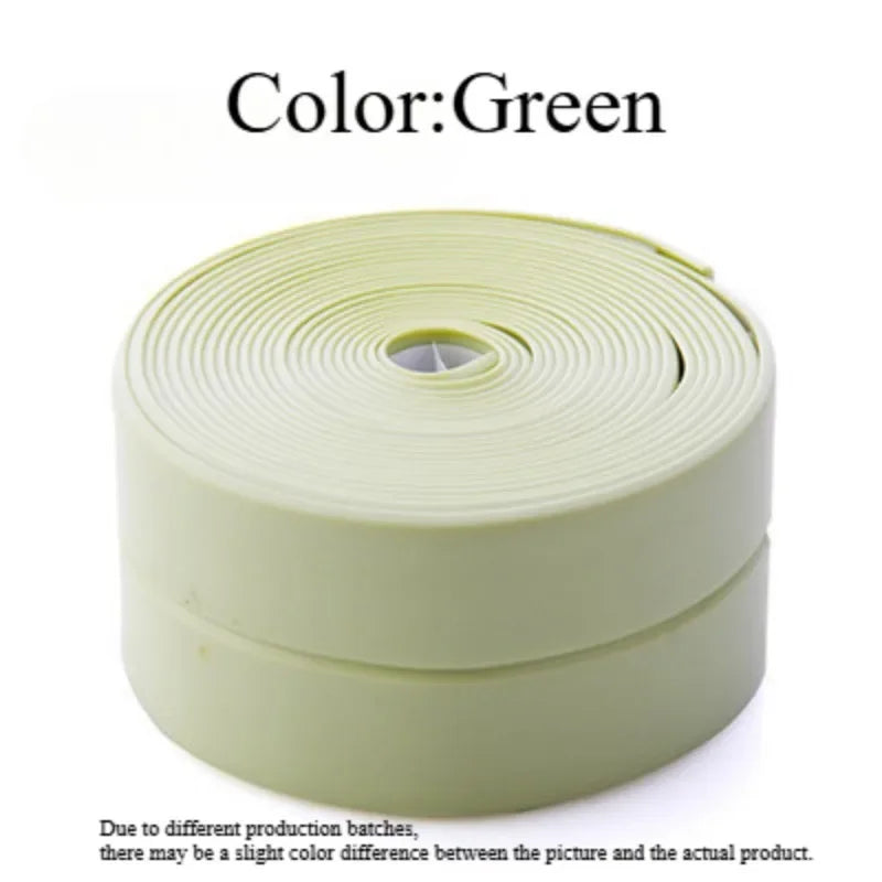 1 Roll of Waterproof White PVC Self-Adhesive Tape - Perfect for Bathroom, Sink & Kitchen - Super Strong Stickiness! Oasis Select green 2m 3.8cm