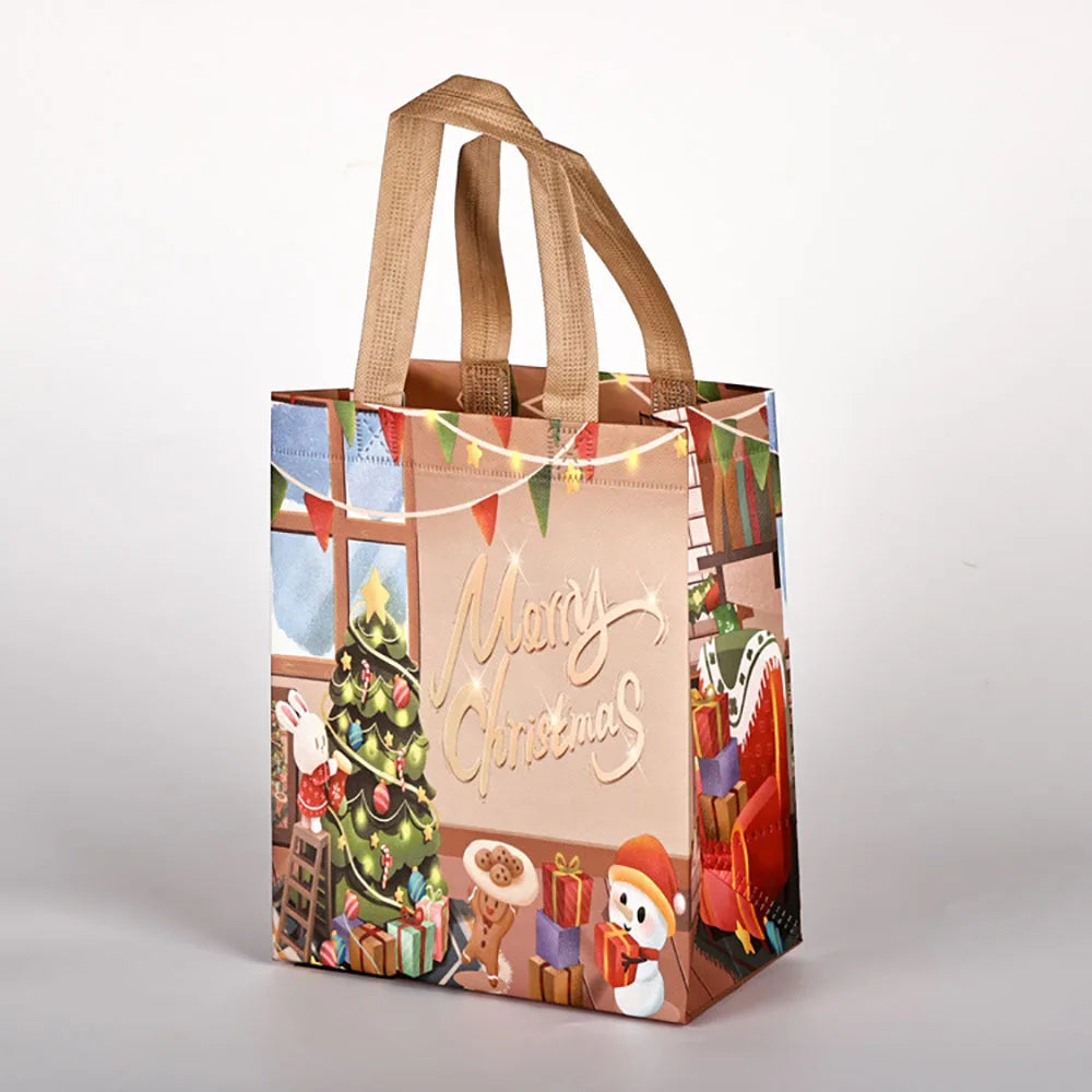 Christmas Non-Woven Gift Bags | Santa & Snowman Tote