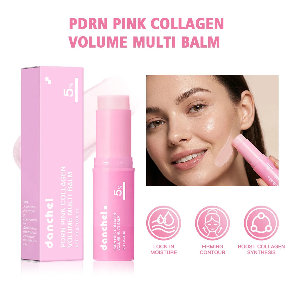 PDRN Pink Collagen Balm Stick Firming Deep Hydration Moisturization Collagen Radiant Portable Stick Plump Eye Neck Lines Oasis Select